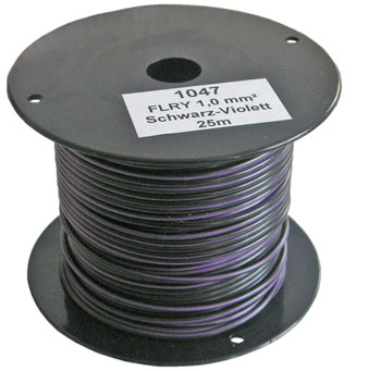 25m-Spule 1mm² schwarz/violett