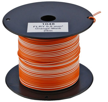 25m-Spule FLRY-A 0,5mm² orange-weiß
