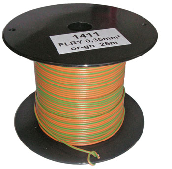 25m-Spule FLRY 0,35 qmm Orange-Grün