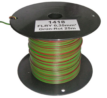25m-Spule FLRY 0,35 qmm Grün-Rot