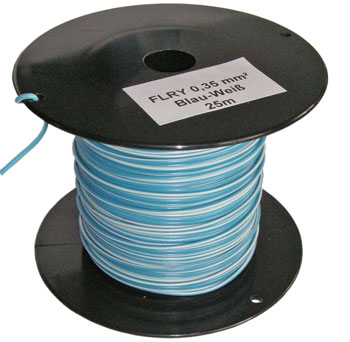 Bild vom Artikel FLRY-A Fahrzeugleitung, 0.35 mm², Blau-Weiß (25m-Spule)