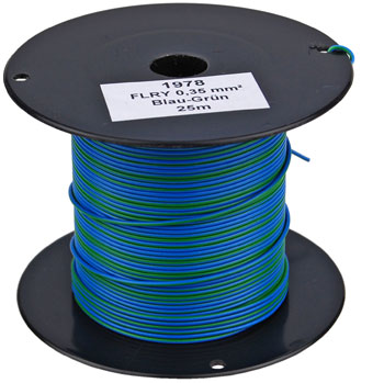25m-Spule FLRY-A 0,35mm² blau-grün