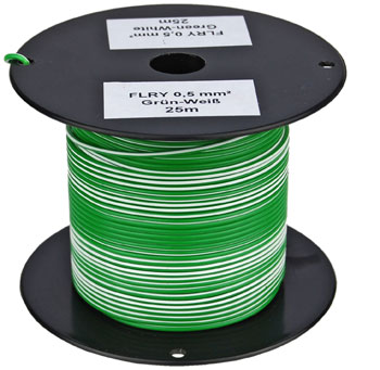 Bild vom Artikel FLRY-A Fahrzeugleitung 0,50 qmm, Grün-Weiß  (25m-Spule)