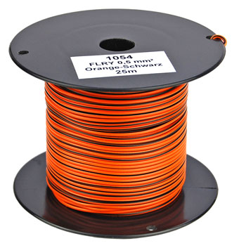 25m-Spule FLRY-A 0,5mm² orange-schwarz