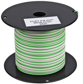 Bild vom Artikel FLRY-A Fahrzeugleitung 0,50 qmm, Weiß-Grün (25m-Spule)