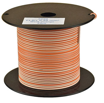 Bild vom Artikel FLRY-A 0,50 qmm, Weiß-Orange Fahrzeugleitung (25m-Spule)