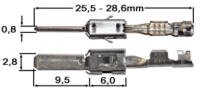 Maße JPT-Stiftkontakt 0,5-1mm²