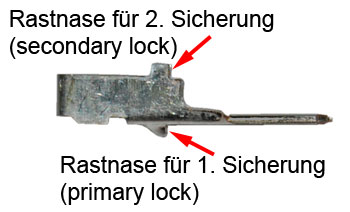 Rastnasen/Verriegelungsnasen am UNI-F630-Kontakt für UNIVAL-Sicherungshalter