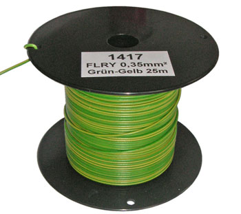 25m-Spule FLRY 0,35 qmm Grün-Gelb