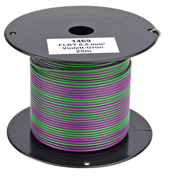 Bild vom Artikel FLRY-A 0,50 qmm Fahrzeugleitung , Violett-Grün (25m-Spule)