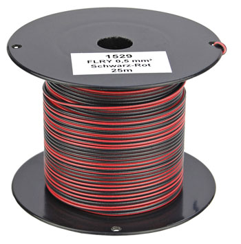 Bild vom Artikel FLRY-A 0,50 qmm  Fahrzeugleitung, Schwarz-Rot (25m-Spule)