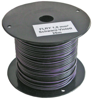 Bild vom Artikel FLRY Fahrzeugleitung 1,0 mm², Schwarz-Violett (25m-Spule)