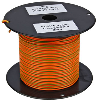25m-Spule FLRY-A 0,5mm² orange-grün