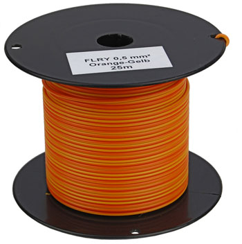 Bild vom Artikel FLRY-A Fahrzeugleitung 0,50 qmm, Orange-Gelb (25m-Spule)