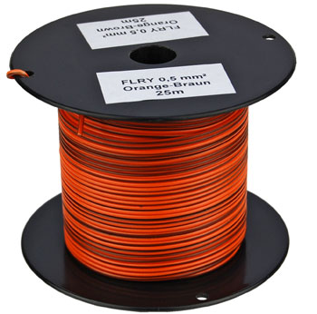 25m-Spule FLRY-A 0,5mm² orange-braun
