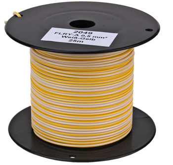 Bild vom Artikel FLRY-A Fahrzeugleitung 0,50 qmm, Weiß-Gelb (25m-Spule)