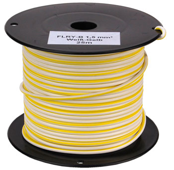 Bild vom Artikel FLRY-B 1.5 mm² Weiß-Gelb Fahrzeugleitung (25m-Spule)