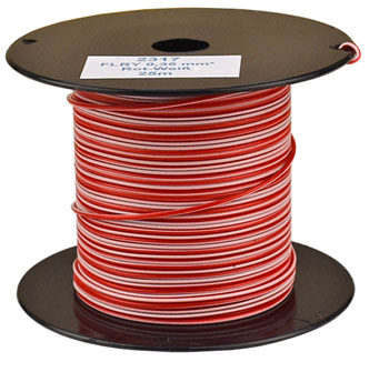 Bild vom Artikel FLRY-A 0.35 mm² Fahrzeugleitung, Rot-Weiß (25m-Spule)
