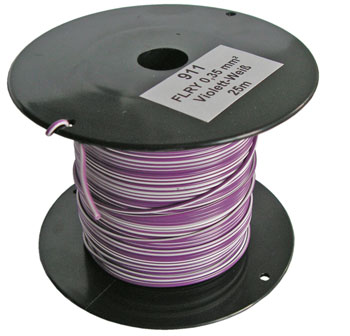 25m-Spule 0,35mm² violett/weiss