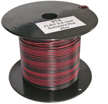 25m-Spule 0,5mm² schwarz/rot