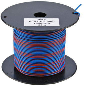 25m-Spule 0,5mm² blau/rot