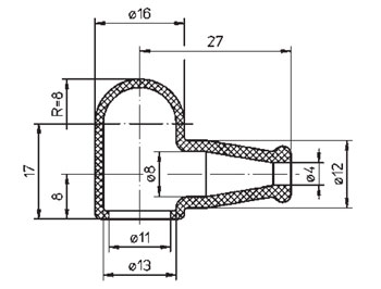 Kabeldurchführung 25x30x35mm NBR in KFZ-Elektrik > Gummi-Artikel